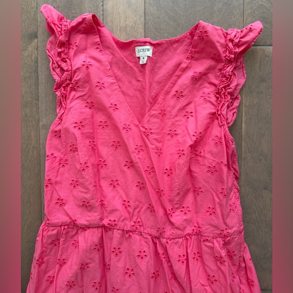 J.Crew Cotton Eyelet Midi Dress-Tropical Azalea - Picture 5 of 12